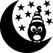 Cartoon owl in the sky Wall decal - ambiance-sticker.com