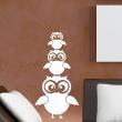 Animals wall decals - Cartoon three owls Wall decal - ambiance-sticker.com