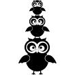 Animals wall decals - Cartoon three owls Wall decal - ambiance-sticker.com