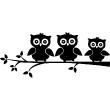 Caricatures three little owls Wall decal - ambiance-sticker.com