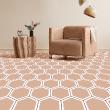 Wall decal cement floor tiles - Wall decal floor tiles non-slip white and brown hexagon shapes - ambiance-sticker.com