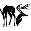 Animals wall decals - Deer fours Wall decal - ambiance-sticker.com