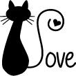 Animals wall decals - Cat in love Wall decal - ambiance-sticker.com