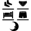 Bedroom wall decals - Wall decal Socks, panties, moon, bed - ambiance-sticker.com