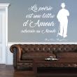 Wall decals with quotes -  Wall sticker Charlie Chaplin - La poésie & l'amour - ambiance-sticker.com