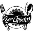 Wall decals for the kitchen - Wall sticker quote kitchen covered bon appétit​ - ambiance-sticker.com