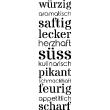 Wall decals for the kitchen - Wall sticker quote kitchen Würzig, saftig, lecker ..- decoration&#8203; - ambiance-sticker.com