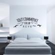 Wall decals with quotes - Wall decal quote design  Tout commence par un rêve - decoration - ambiance-sticker.com