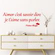 Wall decals with quotes - Wall decal stickers dire je t'aime sans parler - Victor Hugo decoration - ambiance-sticker.com