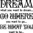 Wall decals with quotes - Wall sticker quote Dream what you want to dream ... - decoration - ambiance-sticker.com