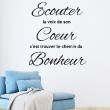 Wall decals with quotes - Quote wall decal écouter la voix de son cœurdecoration - ambiance-sticker.com