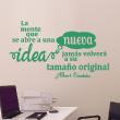Wall decals with quotes - Wall sticker quote La mente que se abre... Albert Einstein - decoration - ambiance-sticker.com