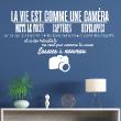 Wall decals with quotes - Quote wall decal la vie est comme une caméra - ambiance-sticker.com