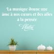 Wall decals with quotes - Quote wall sticker music la musique donne une âme - Platon decoration - ambiance-sticker.com