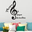 Wall decals with quotes - Quote wall sticker musique...la langue des émotions - ambiance-sticker.com