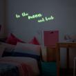 Glow in the dark wall decals - Wall stickers quote Glow in the dark back to the moon - ambiance-sticker.com
