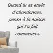 Wall decals with quotes - Wall decal quote Quand tu as envie d'abandonner - ambiance-sticker.com