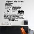 Wall decals for the kitchen - Wall sticker quote Recipe Les crêpes, les ustensiles ... - decoration&#8203; - ambiance-sticker.com