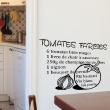 Wall decals for the kitchen - Wall decal quote Recipe Tomates farcies - decoration&#8203; - ambiance-sticker.com