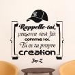 Wall decals with quotes - Wall decal quote Tu es ta propre création - Jay Z - decoration - ambiance-sticker.com