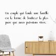 Wall decals with quotes - Quote wall sticker un couple qui fonde une famille - ambiance-sticker.com