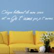 Wall decals with quotes - Quote wall decal un je t'aime que je t'envoie - ambiance-sticker.com