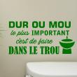 Stickers muraux pour WC - Wall decal quote wc Dur ou mou - ambiance-sticker.com