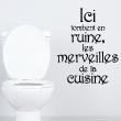 Wall decals with quotes - Wall decal quote wc Ici tombent en ruine - ambiance-sticker.com
