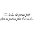 WC wall decals -Wall stickers wc quote la loi du pousse fort - ambiance-sticker.com