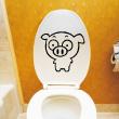 WC wall decals - Wall decal Pig scared - ambiance-sticker.com