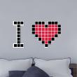 Bedroom wall decals - Wall decal pixelated heart - ambiance-sticker.com