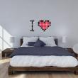 Bedroom wall decals - Wall decal pixelated heart - ambiance-sticker.com