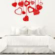 Love  wall decals - Wall decal Hanging hearts - ambiance-sticker.com