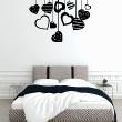 Love  wall decals - Wall decal Hanging hearts - ambiance-sticker.com