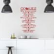 Wall decals with quotes - Wall decal Cookies recette - decoration - ambiance-sticker.com