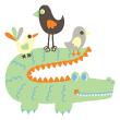 Animals wall decals - Crocodile and birds Wall decal - ambiance-sticker.com
