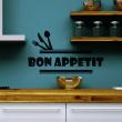 Wall decals for the kitchen - Wall decal Cutlery Bon appetit - ambiance-sticker.com