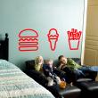 Wall decals for the kitchen - Wall decal Fries, hamburger, ice - ambiance-sticker.com