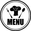 Wall decals for the kitchen - Wall decal Menu, fork, spoon and toque - ambiance-sticker.com