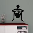 Wall decals for the kitchen - Wall decal Silhouette man sitting leg spread - ambiance-sticker.com