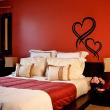 Bedroom wall decals - Wall decal Heart ribbon - ambiance-sticker.com