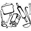 Wall decals for the kitchen - Wall decal Set of kitchen utensils - ambiance-sticker.com
