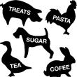 Wall decals for the kitchen - Wall decal animals with customizable labels - ambiance-sticker.com