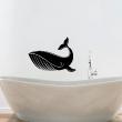 Bathroom wall decals - Wall decal Deepwater whale - ambiance-sticker.com