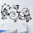 Flowers wall decals - Wall decal design floral branch and adorable butterflies - ambiance-sticker.com