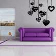 Love  wall decals - Wall decal Design pendant hearts - ambiance-sticker.com