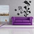 Animals wall decals - Design bird, flowers and clover Wall decal - ambiance-sticker.com
