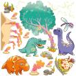 Wall decals for kids - Wall decal cute dinosaurs - ambiance-sticker.com