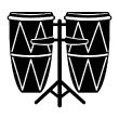Wall decals music - Wall decal Double drum - ambiance-sticker.com