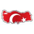 Car Stickers and Decals - Sticker Turkey flag inside country shape - ambiance-sticker.com